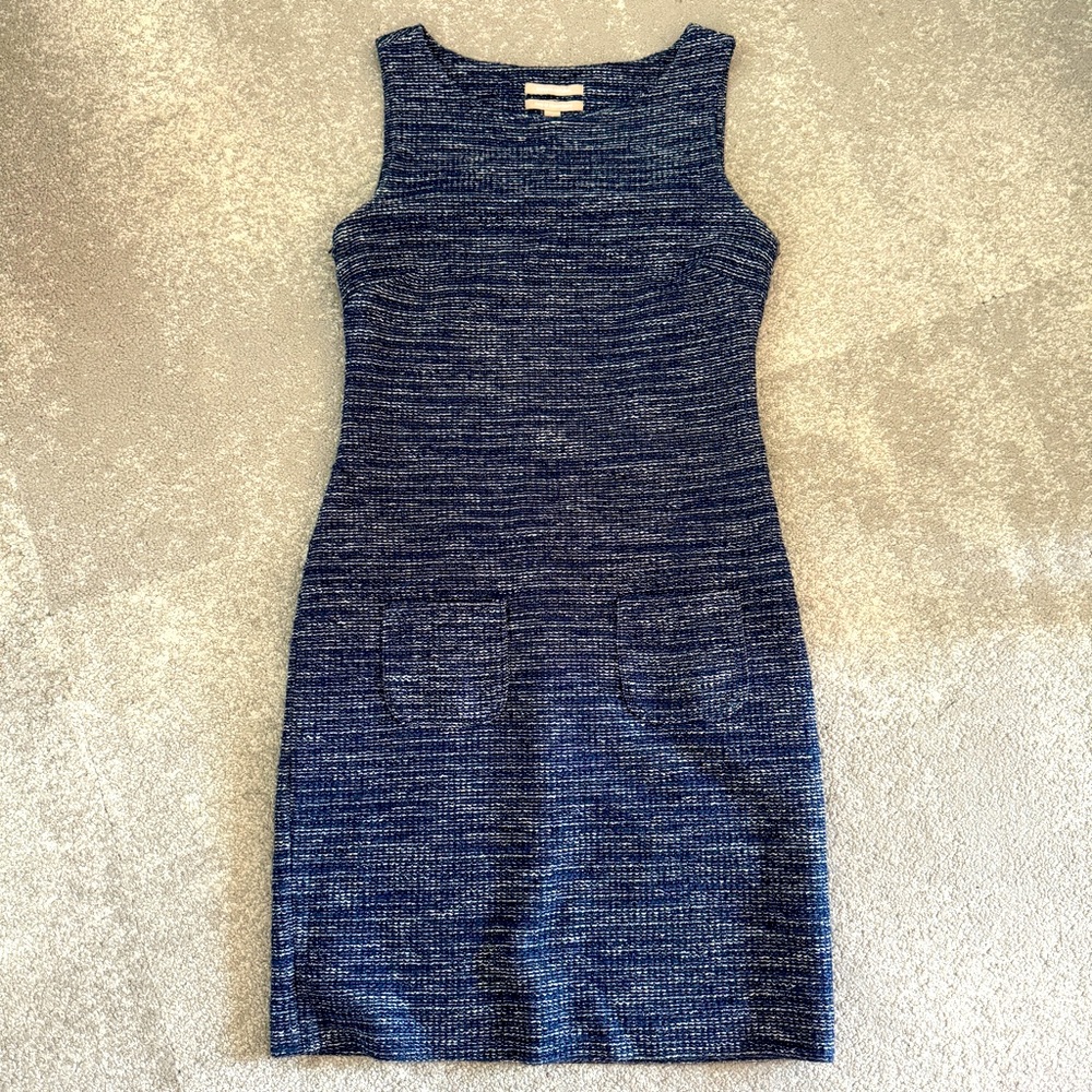 Banana Republic Blue Tweed Shift Dress